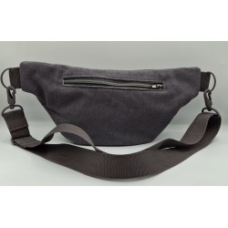 sac banane en canvas gris