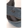 Sac en velours bleu acier